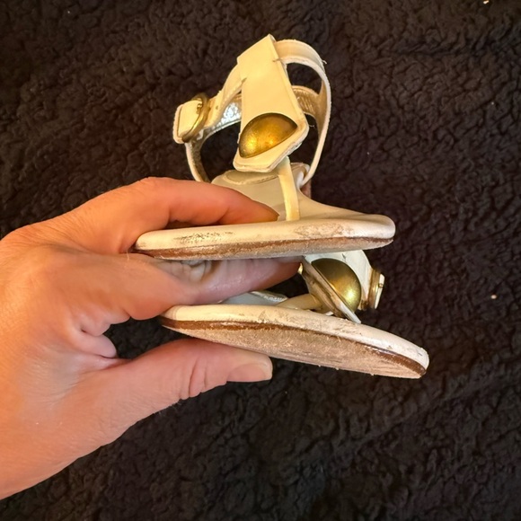Coach Cream Sandals with Gold Buckle - Picture 6 of 14